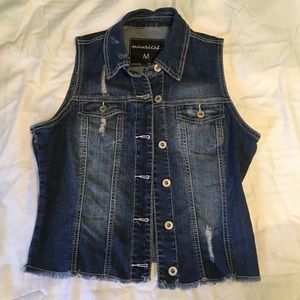 Distressed Jean Vest
